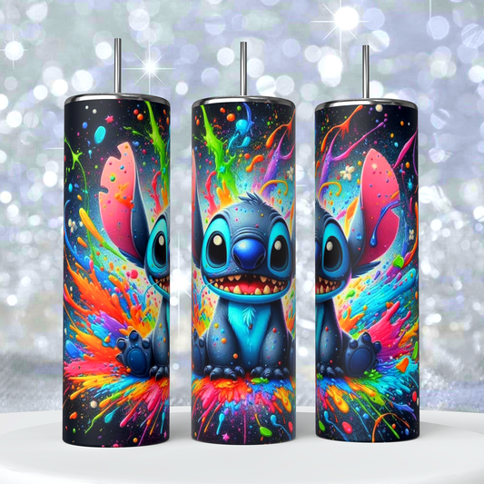 Stitch Paint splatter Tumbler