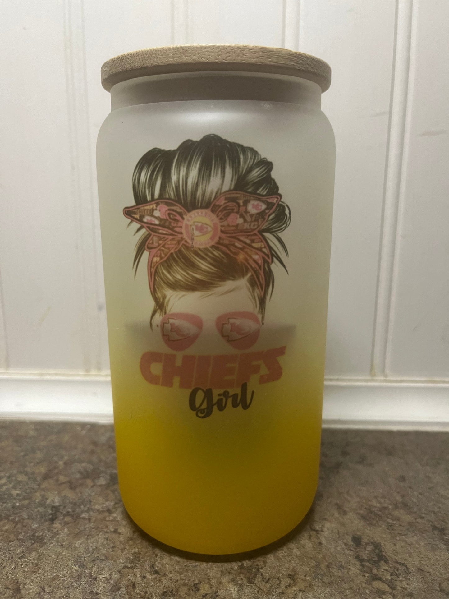 Chiefs girl Frosted tumblers